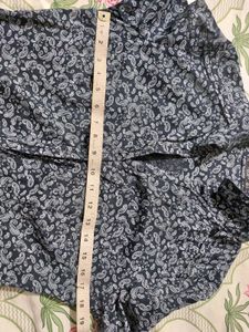 Navy Cotton Paisley Shirt From MANGO