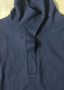 Navy Ribbed Sleeveless Top