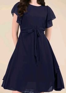 Metronaut Women Fit &amp; Flare Knee Length Dress (M)