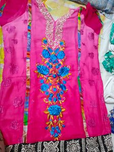 Plus Size Women Salwar Suit Set With Dupatta