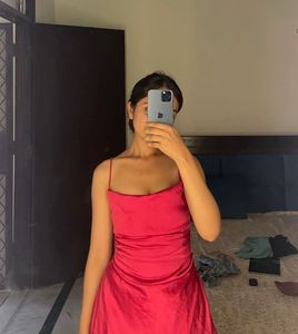 Satin Red Dress