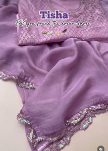 Lavender Embellished Saree