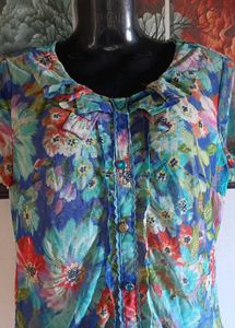Floral Print Short Sleeve Top