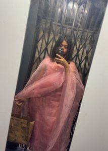 Pink Organza Kurta Set & Dupatta