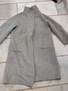 Elegant Grey Wool Blend Coat