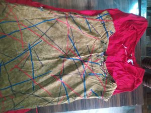 Brown and Red Tunic Top