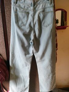 Light Blue Straight Fit Denim .