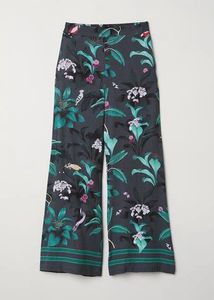 H&M Floral Bird Wide Leg Trousers Ana Glover x