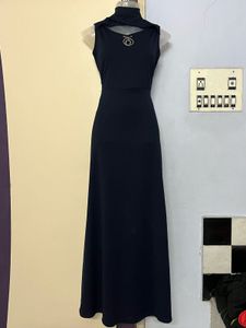 Pintrest Elegant Navy Maxi Dress
