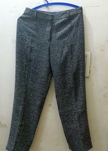 Greyish black white dots High waist Trousers Pant