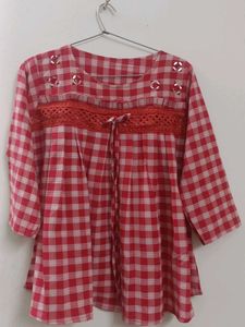 Red &amp; White Gingham Top