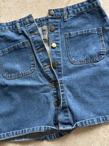 Front Pocket Denim Skirt