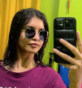 Hexagonal Blue Sunglass