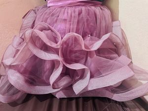 Purple Tulle Ruffle Skirt