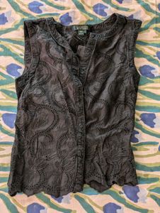 Black Eyelet Vest