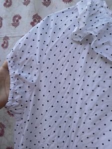 Polka Dot Ruffle Top