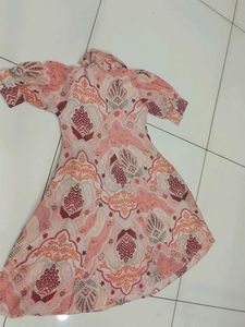 XXL Vintage Pink Patterned Dress