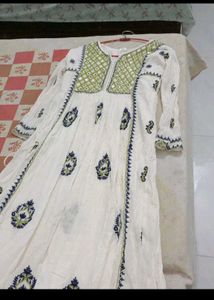 Embroidered White Kurta