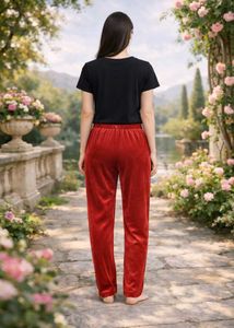 Velvet Lounge Pants - Red