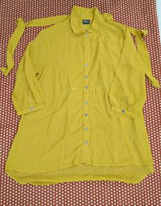 Only Mustard Tie-Neck Tunic