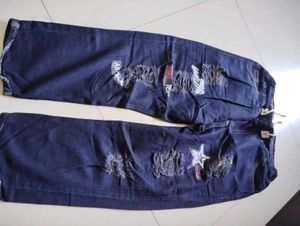 Ripped Wide Leg Jeans