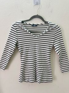 Marks & Spencer White Striped Top
