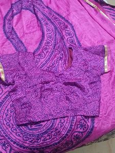 Pink Paisley Saree With stiched blouse-32