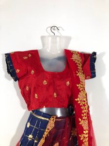 Navy Blue&amp;Red Ethnic Set(Girl’s)