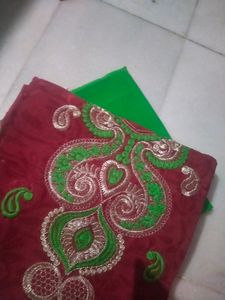 Dress Material Cotton, Maroon &amp;Popti Salwar