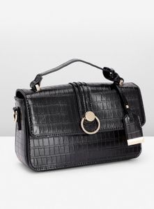 Van Heusen Black Croc Embossed Bag