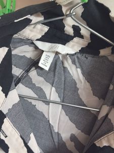 Zebra Print Ruffle Hem Shirt Dress