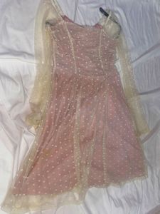 Pink Polka Dot Mesh Dress