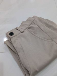 Beige Casual Pants