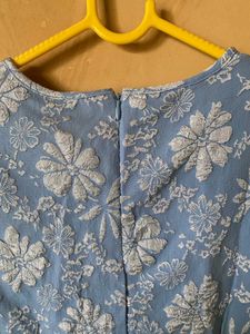 Ruffle Blue Midi Dress