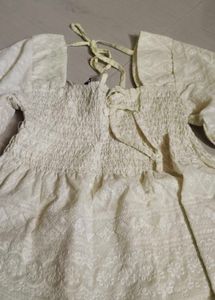 Cream Puff Sleeve Dress