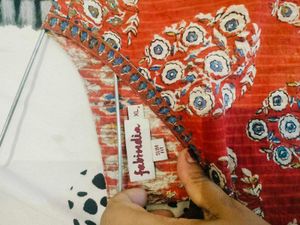 Fabindia Red Floral Print Kurta