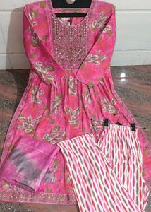 Floral Print Pink Naira Cut Suits
