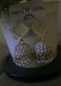 White Jhumkas