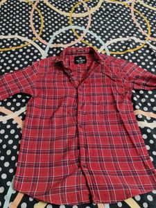 Red Plaid Casual Shirt