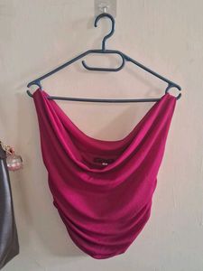 Pink Cowl Neck Top