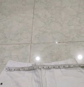 White Cargo Capri Pants