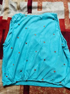 Blue Sleeveless Top