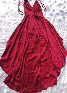 Brand New ( Shein) Red Satin  High Low Dress
