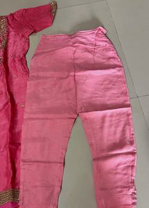 Women Pink Kurta With Plazo Pant For Festival |