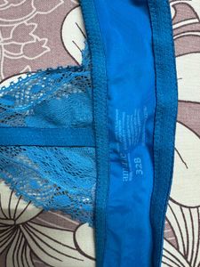 Vibrant Blue Lace-Back Bra : bold meets beauty