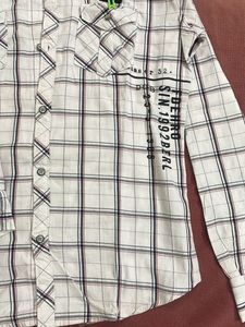 White Plaid Camp Shirt