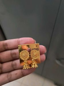 golden colour earrings