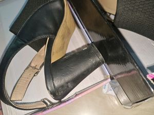 Women&#39;s Knit Chunky Block High Heels