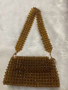Handmade Brown Beaded Bag