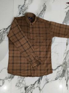 Men's Brown Checked Casual Shirt